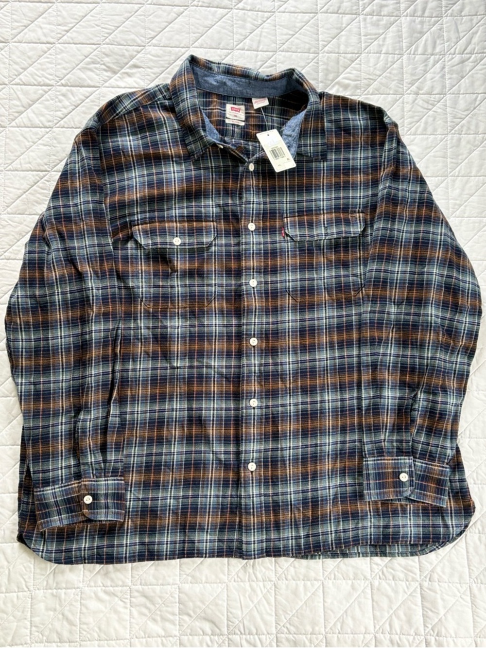 Levi's Mens Relaxed Fit Plaid Flannel Long Sleeve Shirt XXL - NWT